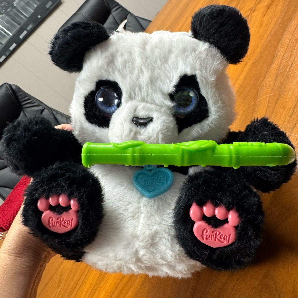 Hasbro FurReal Panda Plush with Green Bamboo & Pink Paw Pads